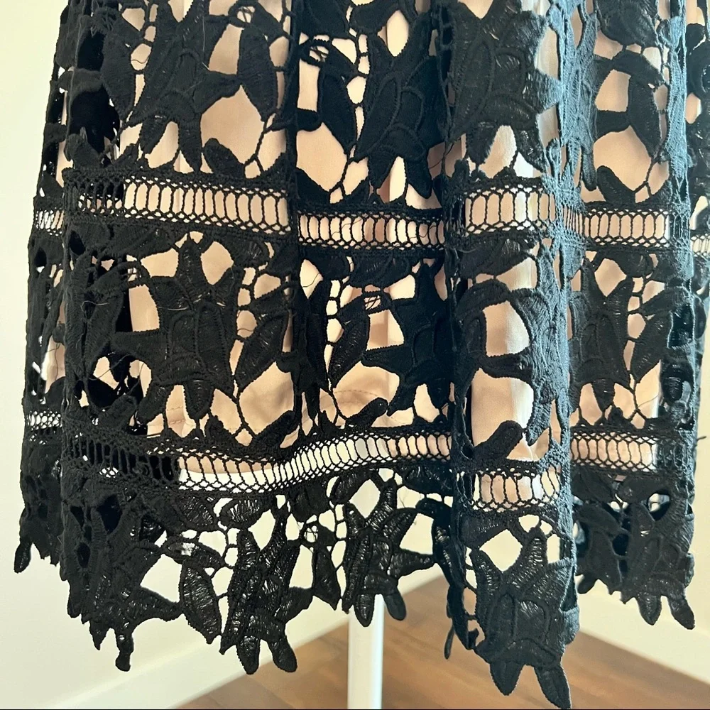 🏷️ SOLD Black & Nude Lace Cutout Mini Dress - Picture 6 of 10